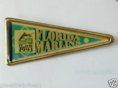 Florida Marlins Baseball Pennant Vintage Lapel Pin Badge (1b) • $17.95