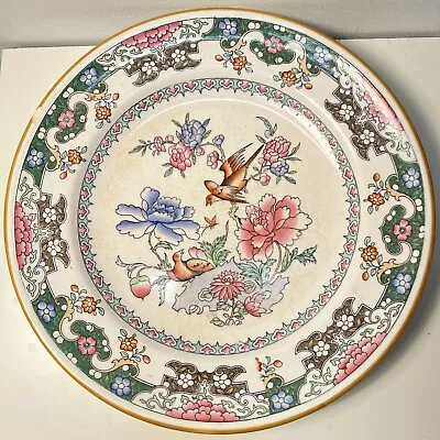 1859 Royal Worcester  Minton 9 3/4” Dinner Plate 19th C. Birds & Blue Flower • $75