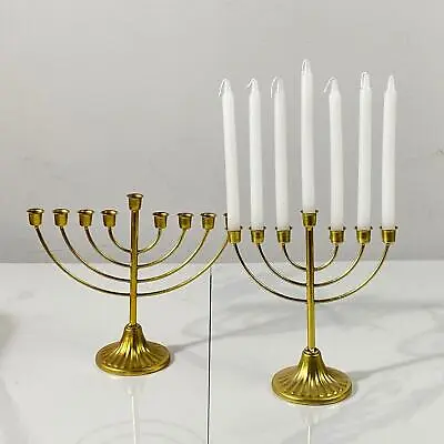 Candlestick Jewish Holder Table Centerpiece Candelabra Menorah For Sideboard • £12.92