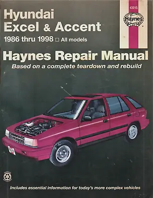 HYUNDAI EXCEL ACCENT All Models 1986 - 1998 - Haynes Repair Manual - USED • $14.97