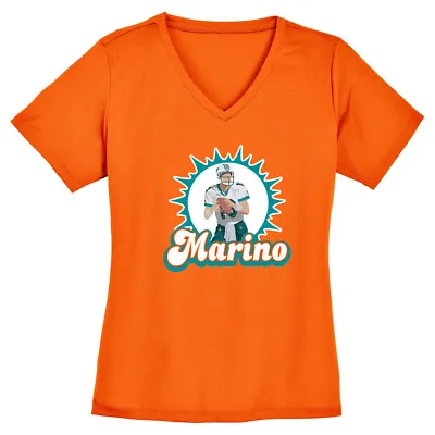 V-NECK Ladies Miami Dolphins Dan Marino Logo Shirt • $20.99