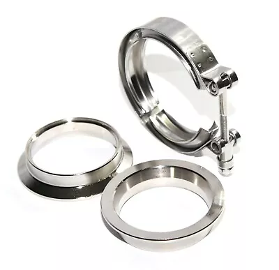 Manifold Downpipe 2.5 Inch V Band Clamp Kit Male Female Flanges Stainless Steel • $14.24