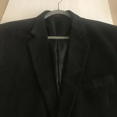 ADOLFO Men’s Size 48R Corduroy Dark Gray Sport Coat/Blazer Two-Button Closure •• • $30