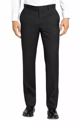 DTI GV Executive Italian Mens Flat Front Wool Dress Pant Comfort Modern • $49.95