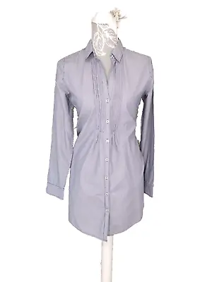 Marc O'Polo Women's Shirt Dress Size 8 Blue Stripy Long Sleeve Collar Casual • £18.99