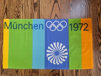 Original 1972 Multi-Color Munich Olympic Flag - Nice Piece!! • $135