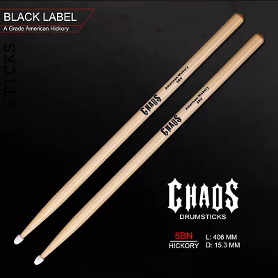 $52 • Buy DRUM STICKS 3x CHAOS 5B NYLON TIP DRUMSTICKS – 3 PAIRS 5BN DRUM STICKS