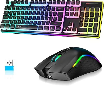 Wireless Gaming Keyboard And Mouse Combo RGB Backlit Anti-ghosting For PC MAC • $59.99