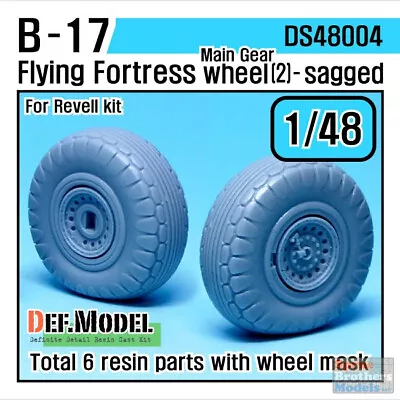 DEFDS48004 1:48 DEF Model B-17 Flying Fortress Sagged Wheel Set #2 (REV Kit) • $15.99