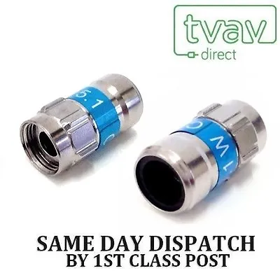 SELF INSTALL Compression Snap & Seal F Connectors (Packs Of 2 10 50 & 100) • £22.50