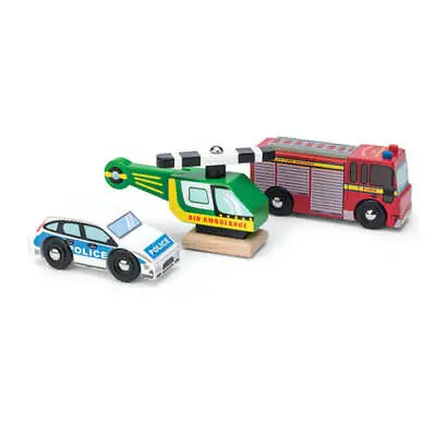 $31.94 • Buy Le Toy Van Colourful Wooden Non-toxic Water-based Painted Emergency Vehicles Set