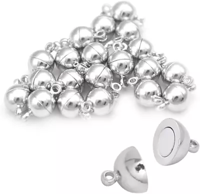 20 Pack Dia.8Mm Magnetic Clasps Round Balls Leather Bracelet Necklace Paracord F • $14.36