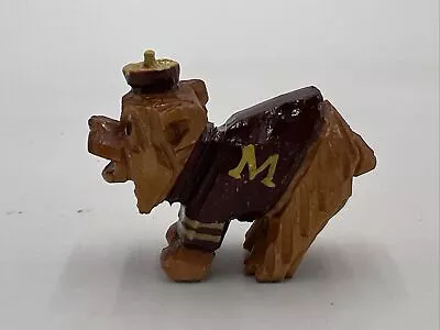 Vintage Anri 1950's Wooden University Of Montana Grizzly Mascot Rare 1.5  Mini • $54.99