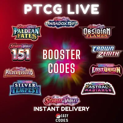 100 Codes Booster Pokemon TCG Live Pack Instant Delivery • $42.99