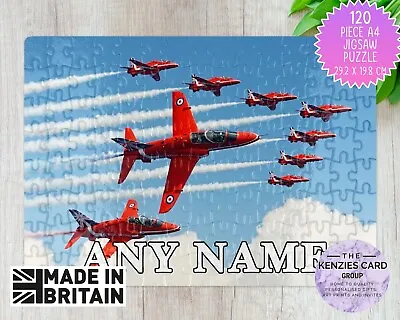 Personalised RAF Red Arrows 120 Pcs Jigsaw Puzzle Jigsaw A4 Size - Add Name V5 • £6.75