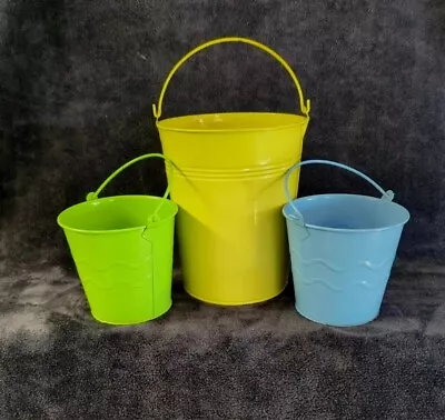 Decorative Spring Mini Metal Bucket Trio • $12