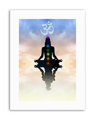 Buddhist Lotus Chakras Peace Symbol Painting Illustration Canvas Art Print • £13.99