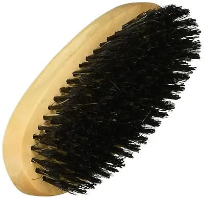 Mens Boar Hair Soft Bristle Beard Mustache Brush Palm Round With Wood Handle • $7.95