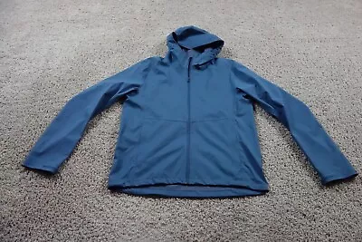 Uniqlo Jacket Mens Medium Blue Shell Hooded Waterproof Windproof Lightweight • $29.98