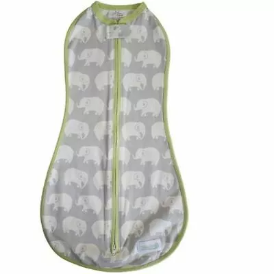 $20.50 • Buy Woombie 5-13 Lbs 0 - 3 Month Swaddle Original Elephants Gray & Green Newborn
