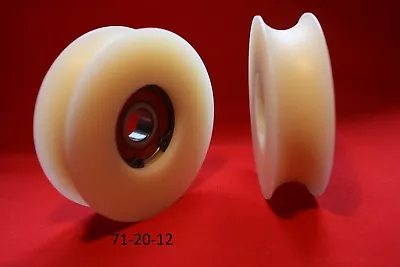£11.50 • Buy 71mm Nylon Pulley Wheel With Ball Bearings Various Groove Size Precisely Turned.