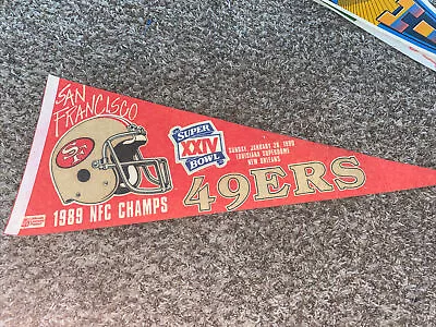 Vintage Super Bowl 1990 49ers Felt Flag Pennant • $15