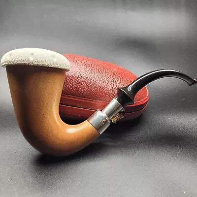 Large Calabash Mahogany Pipe With Block Meerschaum Bowl Silver Spigot By CPW #58 • £179