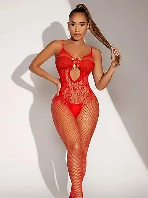 Women Lingerie Fishnet Crotchless Body Stocking Bodysuit Sexy Babydoll Underwear • £3.99