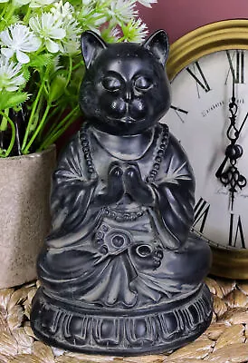 Buddha Cat Statue Meditating Zen Cat Figurine Cat Memorial Or Spiritual Decor • $24.99