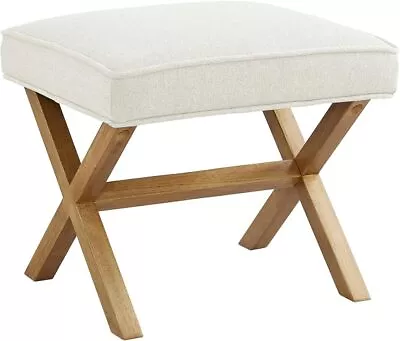 Mid-Century Square Modern X Ottoman Chair Ivory • $67.79