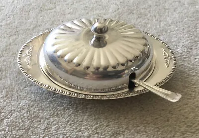 £9.99 • Buy Vintage Yeoman Plate, Silver Plated 4 Piece Butter Dish, Lovely Condition 