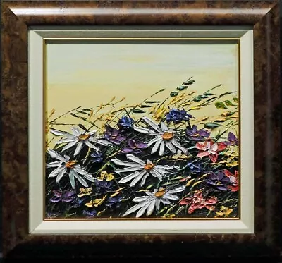 Maya Eventov Untitled Oil Flower Canvas With Beautiful Custom Frame ADL122110-10 • $1850