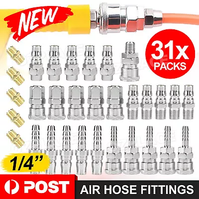 31x Air Hose Fittings Nitto Type Male Female Barb Coupler Compressor Kit Tools • $15.95