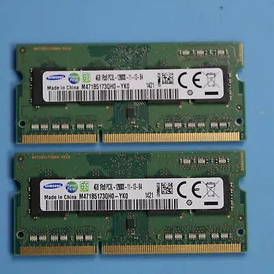 8GB (2x4GB) Samsung DDR3 PC3L 12800S SODIMM Memory M471B5173QH0-YK0 • $20