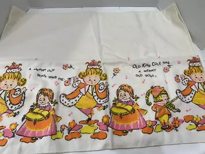 Vintage Old King Cole 1970s Receiving Baby Blanket Cotton Flannel Nursery Rhyme • $19.99