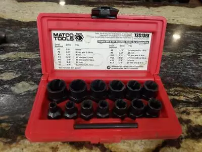 Matco Tools 13 Piece 3/8  & 1/2  Drive Bolt Extractor Twist Socket Set (tss13ex) • $99.99