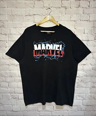 Marvel Paint Splatter Grpahic Print T Shirt  Colorful Superhero Size XL Cotton • £12.99