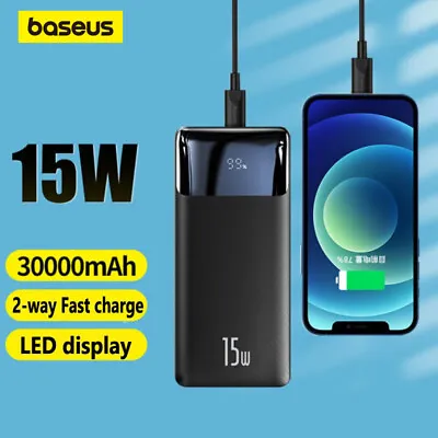 Baseus 30000mAh PD 15W Fast Charging PowerBank Portable Charger External Battery • $29.99