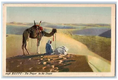 C1930's The Prayer In The Desert Egypt Lehnert & Landrock Vintage Postcard • £6.24