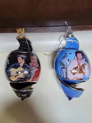 Elvis Christmas Set Don't Be Cruel And All Shook Up Bradford Exchange Ornaments • $40