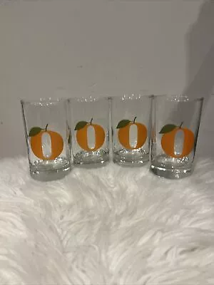 Vintage Libbey Orange Juice Drinking Glasses Letter O - Set Of 4 - Small HTF • $28