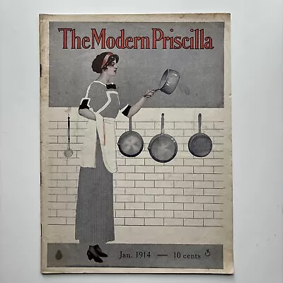 Modern Priscilla Magazine January 1914 Fashion Art Deco Illustrations Great Ads • $29.99