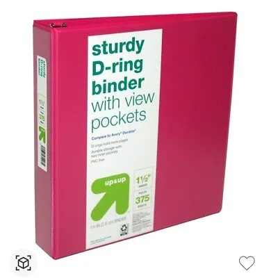 1.5 Inch 3 Ring Binder Pink Up & Up PINK  • $5