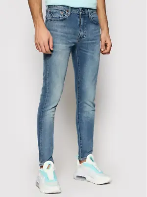 Genuine LEVIS Mens SKINNY TAPER Stretch Vintage Blue Jeans • £31.99