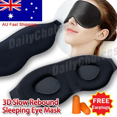 $7.58 • Buy Travel Sleep Eye Mask Soft 3D Memory Foam Padded Shade Cover Sleeping Blindfold