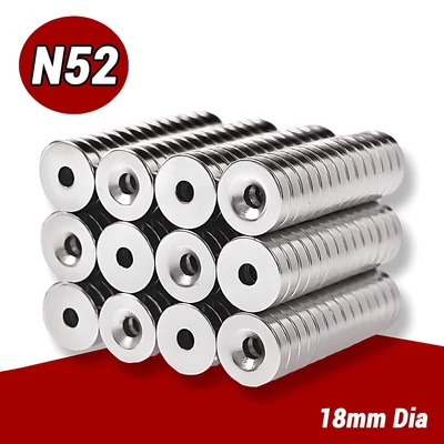 Ring Magnets 18mm Dia. X 3-5mm Thick X 5mm Hole Small / Strong / N52 Powerful • $3.80