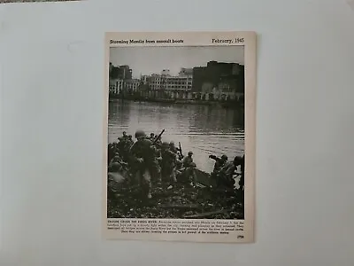 American Troops Pasig River Manila 1945 World War 2 WW2 Picture Sheet • $16