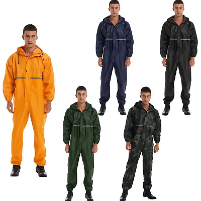 Rainsuit Waterproof Storm Jumpsuits Overalls Mens One Piece Rain Protection Coat • $29.69