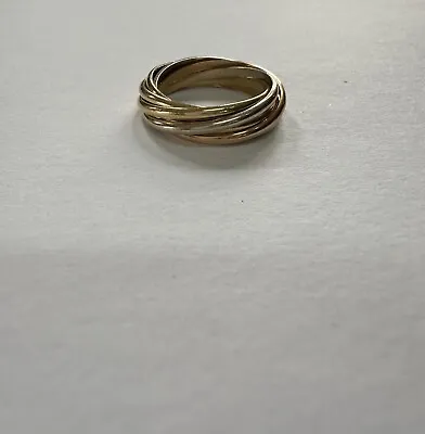 Vintage Cartier 7 Band Trinity Ring 18k Size 49 4.75  Gold Bands • $1640.37