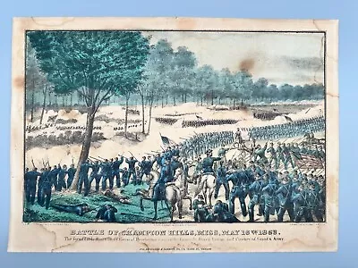 Original Antique Civil War Lithograph Battle Of Champion Hills MISS May 16 1863! • $69.99